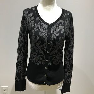 WHBM Black Cardigan with Silver Details